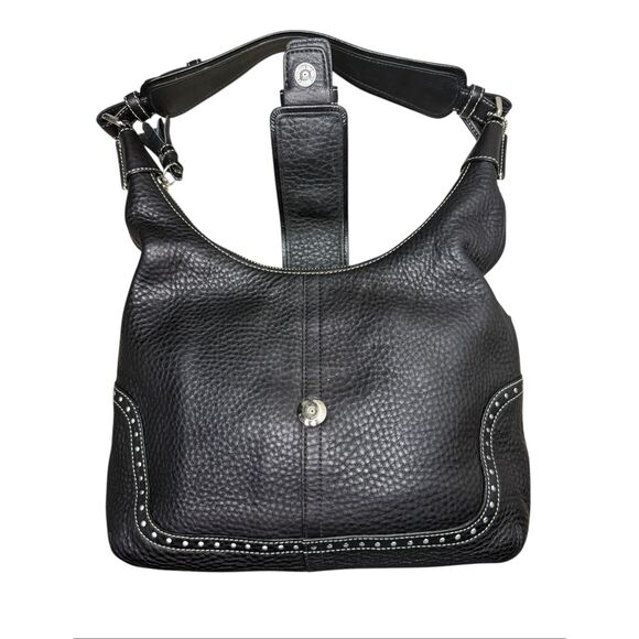 NEW Vintage Coach Hampton Soho 5054 Shoulder Bag Black Pebbled Leather - Picture 5 of 9